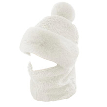 Chapéu cachecol feminino à prova de vento, boné escolar de flanela para inverno, quente