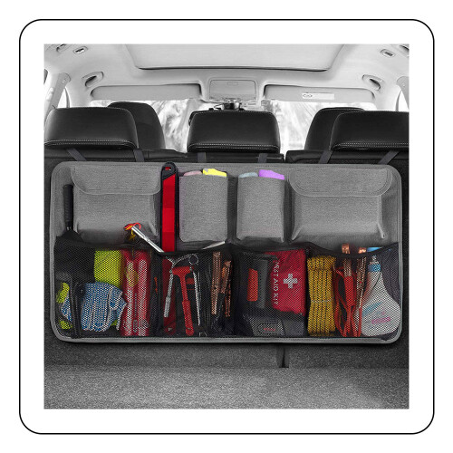 Organizador de porta-malas de carro com rede elástica resistente