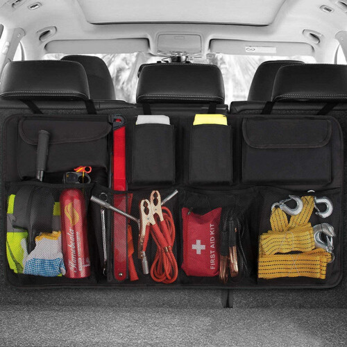 Organizador de porta-malas de carro com rede elástica resistente 1