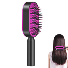 Escova de cabelo autolimpante, escova de massagem com almofada de ar 3D