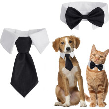 Gravata borboleta para cães e gatos, coleira formal ajustável para animais de estimação