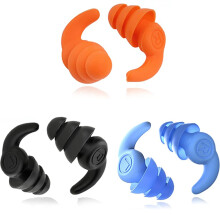 Protetores auriculares de silicone à prova d'água para natação, 3 pares, proteção auricular