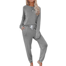 Conjunto de pijama feminino de duas peças e manga comprida