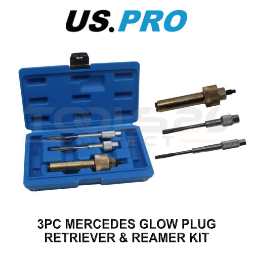 us pro US PRO Tools 3pc Mercedes Glow Plug Retriever & Reamer Kit 5648