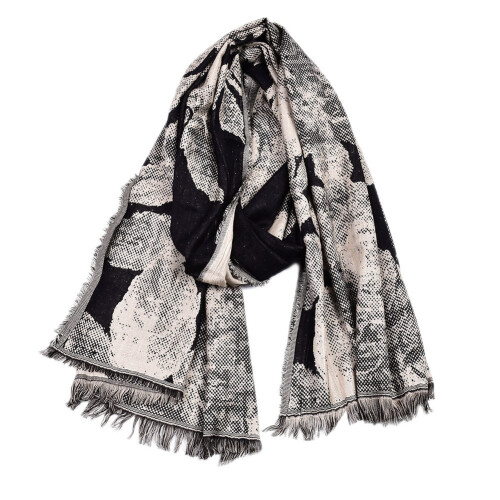 Herfst Winter Polyester Gemengde Sjaal Mode Print Sjaal Halsdoek