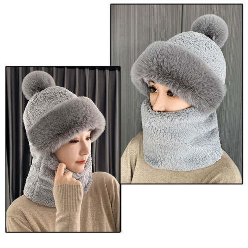 Winddichte sjaal voor dames, muts, flanel, schoolmuts, winterwarm 2