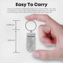3pcs Glossy Pill Container Capsule Holder Small Compact Jeweled Moisture-resistant Travel Case