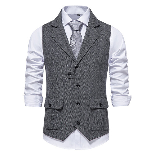 Herenvest, formeel vest, tweed basisvest 1