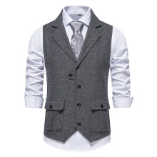 Herenvest, formeel vest, tweed basisvest