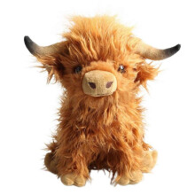 Nature Brown Highland Cow with Mooing Sound, Realistic Soft Cuddly Farm Toy