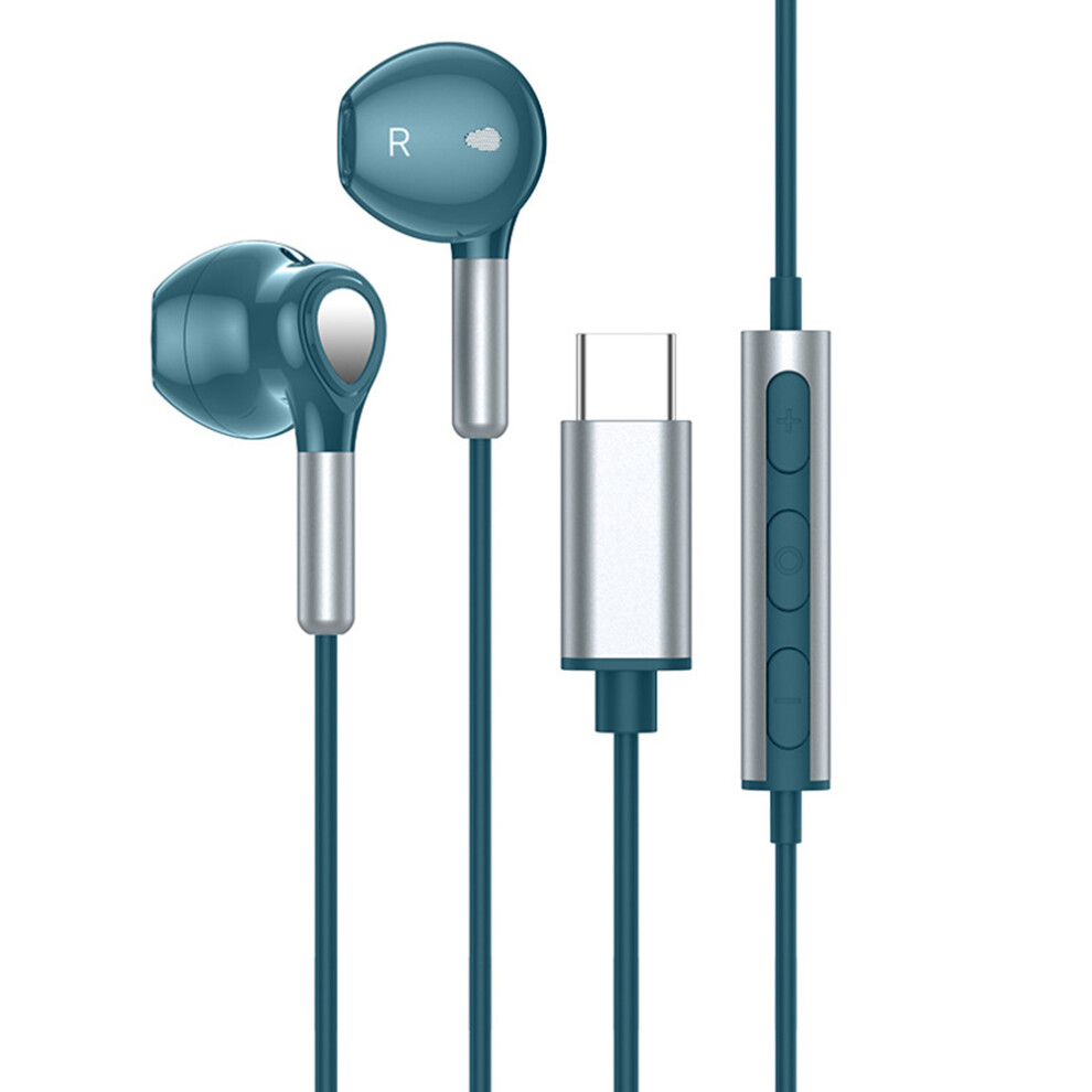 Blau Usb-C Kopfhörer Mit Mikrofon In-Ear Kopfhörer Mit Kabel Ohrhörer