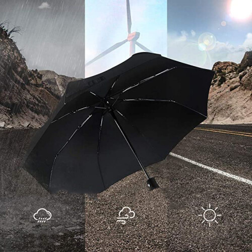 Regenschirm, winddicht, automatisch, zusammenklappbar, mit Knopf 2