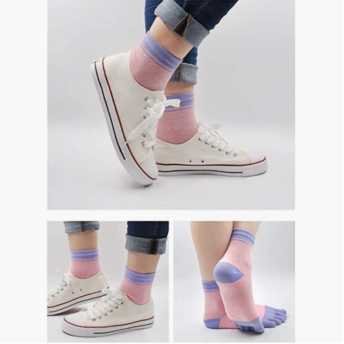 Zehensocken Damen Fünf Finger Socken aus Baumwolle 1