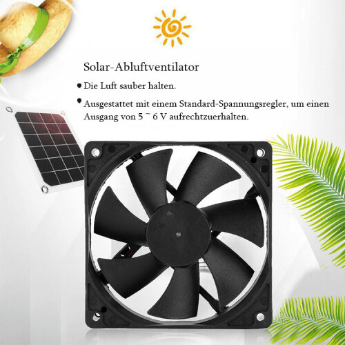 Solarpanel-Abluftventilator Abluftventilator 6V 10W Solarladegerät 2