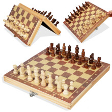Holzschachspiel, Faltbares magnetisches Schachspiel Brettspiel