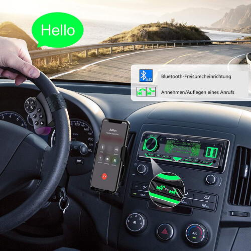 Autoradio mit Bluetooth Freisprecheinrichtung 7 Farben Licht Autoradio 2