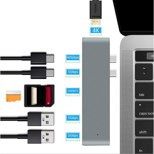 USB C Hub Adapter USB-C Zubehör Kompatibel TF/SD Kartenleser 2