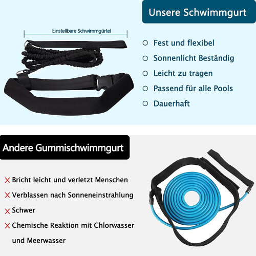 Schwimmgurt für Pool 2M einstellbare Schwimmwiderstand Gürtel 1