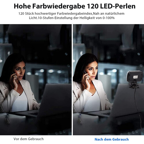 Videokonferenz-Beleuchtungsset, Aufsteckleuchte für Laptop/Computer 2
