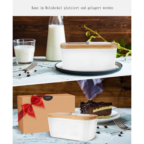Butter Butterdose Butterdose mit Messer Keramik Butterdose mit Deckel 2