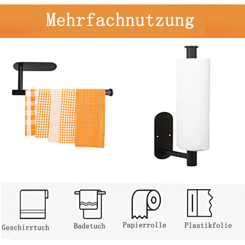 Küchenrollenhalter ohne Bohren, Edelstahl Wandmontage 2