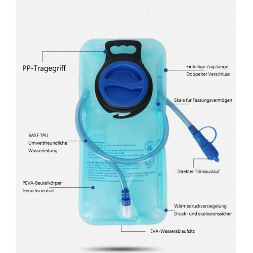 Trinkblase Trinkbeutel Wasserblase Trinkrucksack Wasserbeutel 1