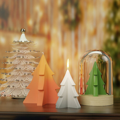 Stück Kerzen Gießform Weihnachtsbaum Kerzengießform DIY Silikonform 2