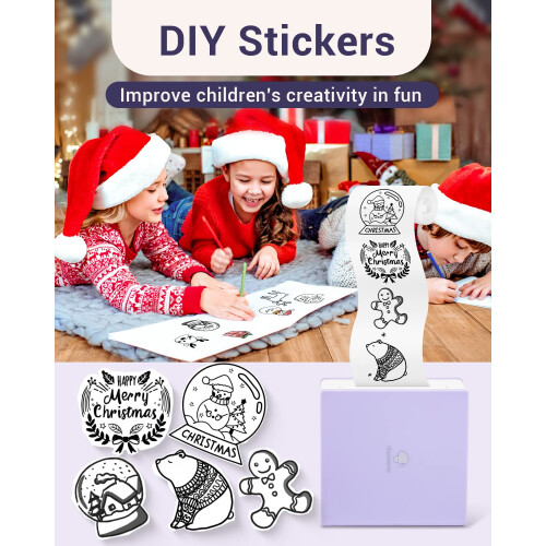 Thermodrucker, Taschendrucker, Bluetooth Sticker Drucker für Aufkleber 2