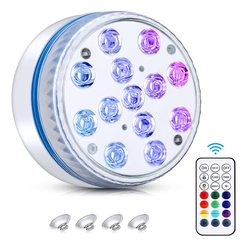 Luz subacuática, 13 luces LED de mesa impermeables, con imán
