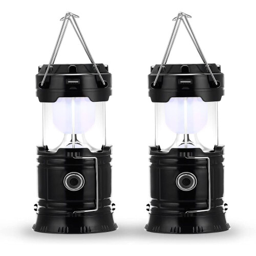 2 linternas LED solares recargables, luz de trabajo