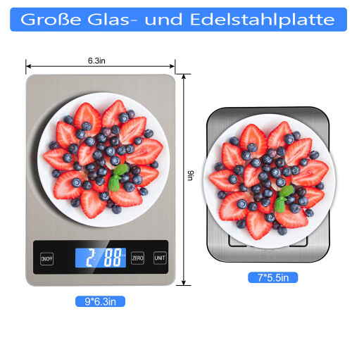 Báscula de alimentos, 5 kg, recargable, báscula de cocina digital 2