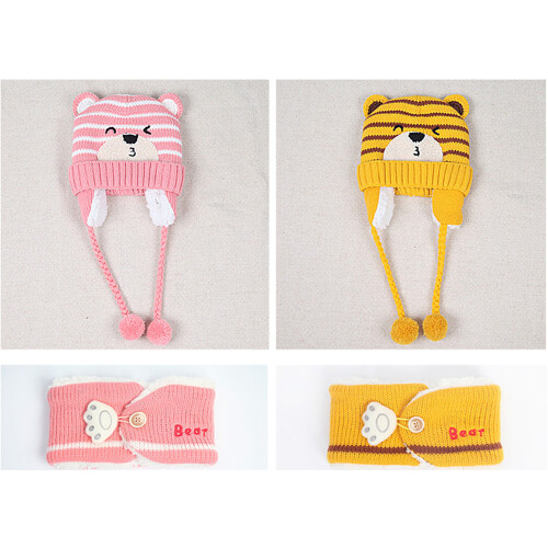 Conjunto de gorros de invierno para bebé, gorro, bufanda y guantes. 2