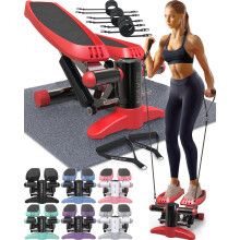 Nordic Lifting Mini Stepper Exercise Machine w/Resistance Bands Set & Non-Slip Foot Pads - Durable Construction with 330 LBS Weight Capacity - LCD