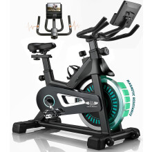 Exercise Bike Indoor Cycling Bike Stationary Cycle Bike with Heart Rate Sensor & Comfortable Seat Cushion, Quiet Fitness Bike for Home Cardio Workout