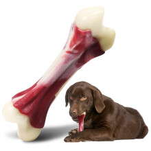 Pasking Dog Chew Toys for Aggressive Chewers Beef Flavoured Indestructible Nylon Dog Bone Toys Tough Teething & Calming Toys for Large Medium