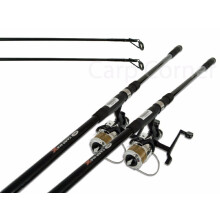 NGT Carp Fishing Setup 2 x 12ft 2 Piece Carp Rods 2.75lb & 2x Baitrunner Reels Pre loaded With Line
