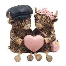 Lesser & Pavey Happy Highland, Highland Cows Cheeky Figurines Statues For Home Decor | Ideal Ornaments Friendship Gifts For Women & Men | Lovely Table