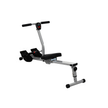 XS Sports R090 Home Rowing Machine, Folding with 12 Level Hydraulic Adjustable Resistance, Ultra Quiet, LCD Computer, Full Body Fitness Rower (Silver)