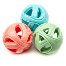 3x 7.5cm Hollow Dog Balls - For Easy Breathing, Catch & Fetch Ball for Dogs made with Rubber, Strong Grip - Teething, Interactive, Treat Dispensing,
