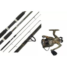NGT CARP FISHING STALKER ROD IN CAMO - 8FT 2PC ROD + CAMO 40 CARP RUNNER REEL