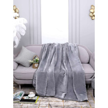 Householdfurnishing Small Large Faux Fur Silk Mink Throw Warm Blanket Sofa Bed Throw Cover (Silver, Small)