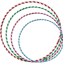 Porter and Lambert Premium Quality Adults Kids Stripy Multicolor Small Large Hula Hoops Sporting Good Fitness Rainbow Color (Pack Of 5, Large)