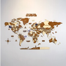 Colorfull Worlds 3D Wooden World Wall Art, Multilayered Travel Wall Art with States and Capitals, Wall Decor For The New House, Office Decor, Birthday