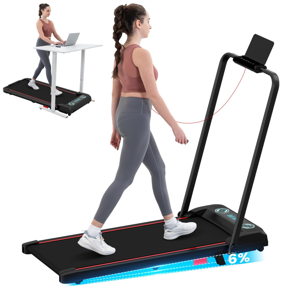 Citysports Folding Treadmill With 6% Incline,1400W Walking Pad,Under Desk Treadmill For Home And Office,1-10Km/H,Led Display,Remote Control