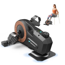MERACH Under Desk Bike Pedal Exerciser, Mini Exercise Bike with 8-Level Magnetic Resistance, LCD Display & Anti-Slip Base, Eco-Friendly Portable Desk