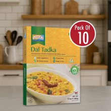 Ashoka Ready Meals – Tadka Dal 280g 10 (Pack of 10 | Yellow Lentils with Spices | 100% Vegetarian)