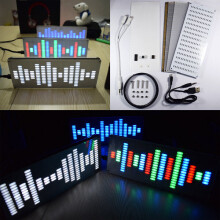 (Blue) DIY Big Size Touch Control 225 Segment LED Digital Equalizer Music Spectrum Sound Waves Kit
