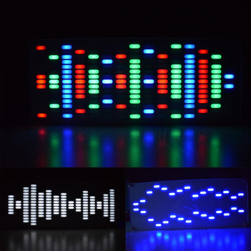 (White) DIY Big Size Touch Control 225 Segment LED Digital Equalizer Music Spectrum Sound Waves Kit 2