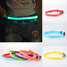 (Red) LED Flashing Waistband Safety Reflective Waistband Bicycle Jogging Running Belt
