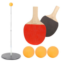 (11*10cm, B) 60/70/90/110cm Elastic Soft Shaft Table Tennis Trainer Children's Students Eyesight Trainer-With Rackets/Without Rackets